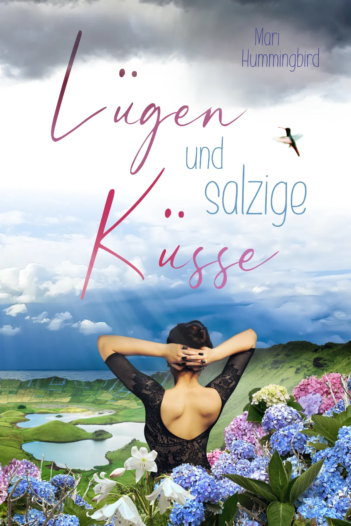 Buchcover von „Lügen und salzige Küsse" von Mari Hummingbrid, gestaltet von Ramona Hammerl